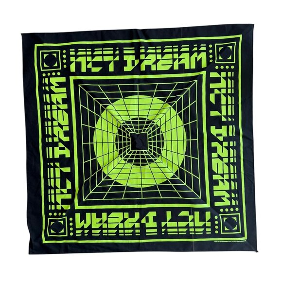 NCT Dream 2023 Tour Dream Show 2 Bandana Official Merch Black Green Futuristic - Picture 1 of 5